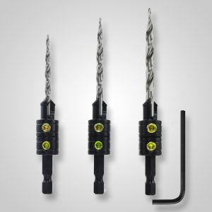 Snappy 44300 – 3 Piece Tapered Drill Countersink Set