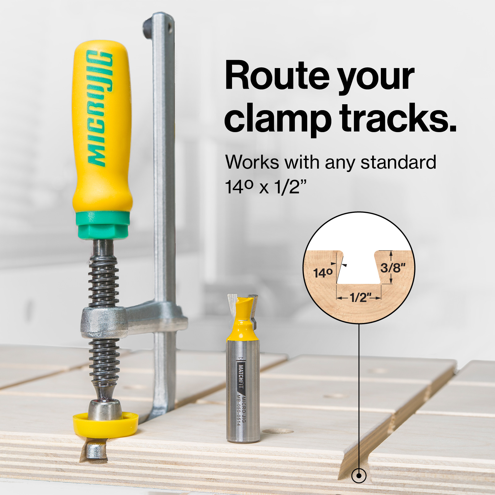 Micro Jig MATCHIFIT Dovetail Track Clamps (2-Pack) - Image 8