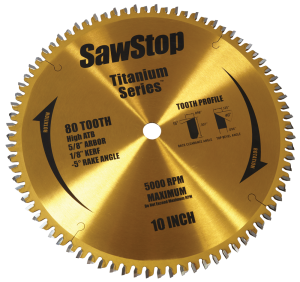 SawStop Titanium Series Premium Woodworking Blade - 80 Tooth