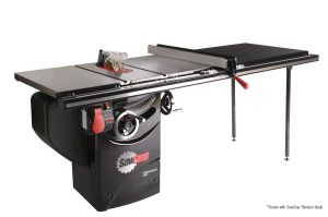 SawStop 1.75 HP Professional Cabinet Saw with 52” Professional T-Glide fence system, rails & extension table
