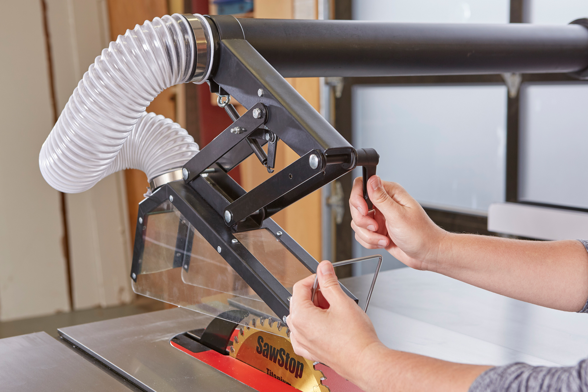 SawStop Floating Overarm Dust Collection Guard - Image 2