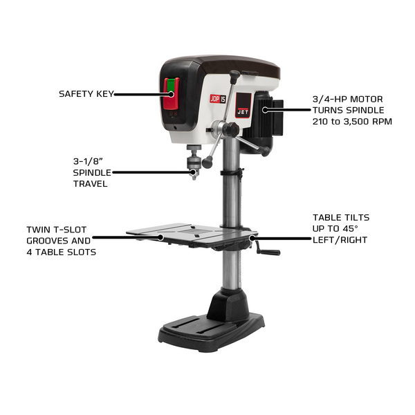 Jet 15" Benchtop Drill Press - Image 2