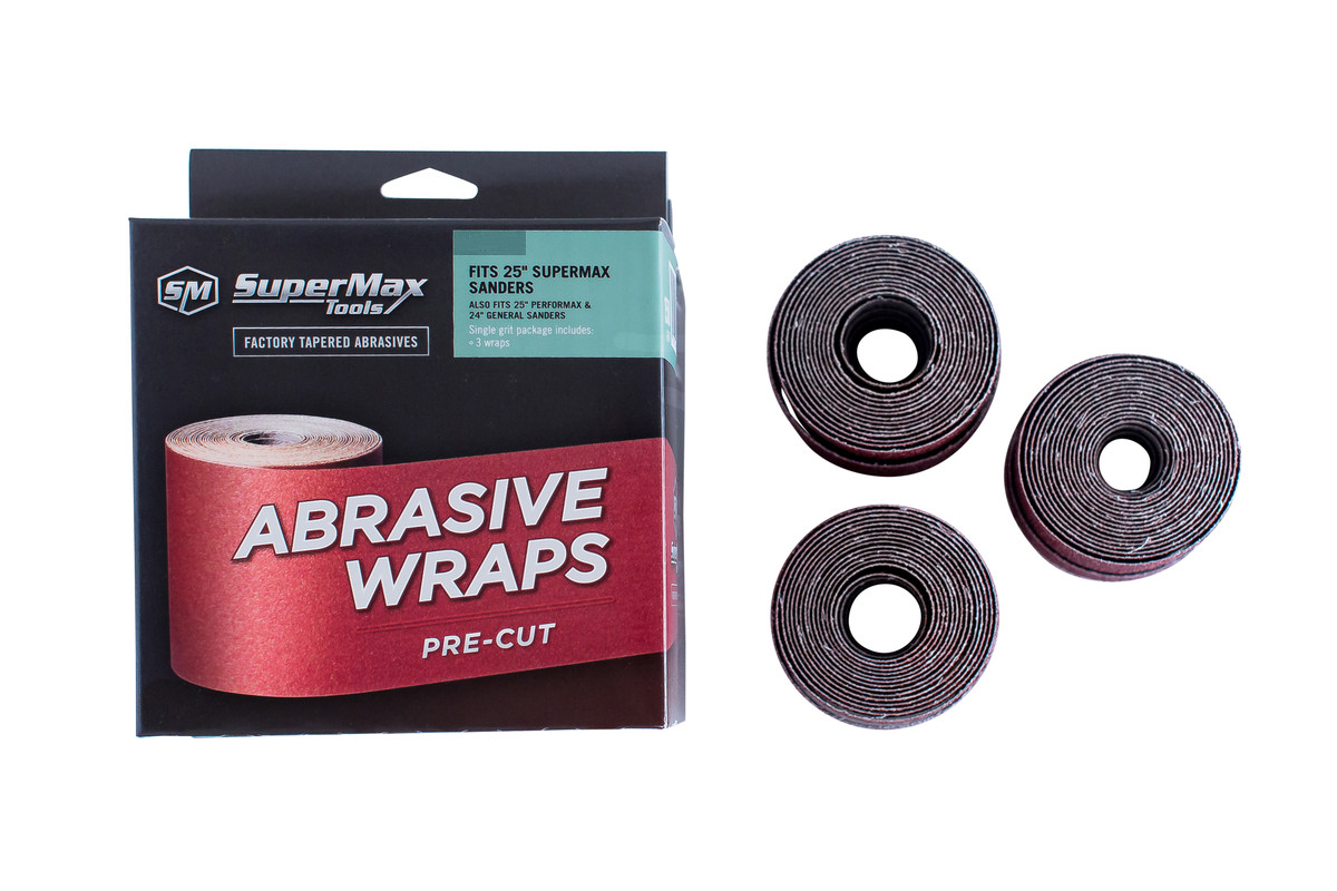 Supermax 25″ Grit Abrasive Wraps- 3 Pack