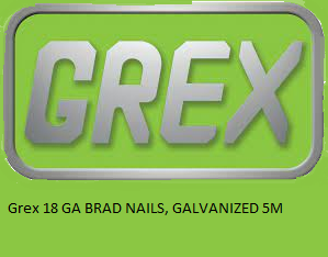 Grex 18 GA BRAD NAILS, GALVANIZED 5M