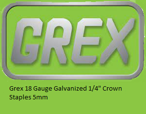 Grex 18 GA 1/4" CROWN STAPLES, GALVANIZED, Similar to SENCO L - 5M