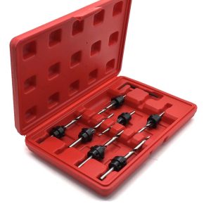 Big Horn 13200 7 Piece Countersink Drill Bit Set with Stop Collars & Wrench