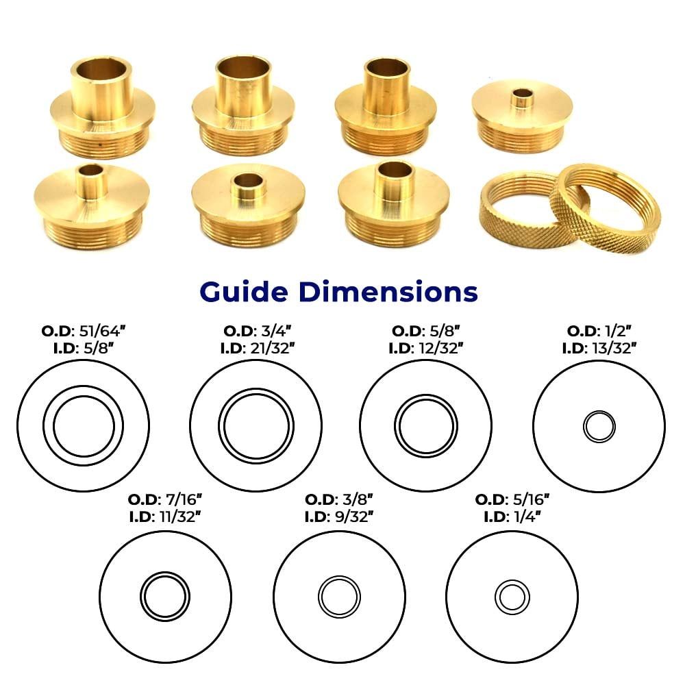 Big Horn 19604 9 Piece Brass Template Guide Set - Image 4