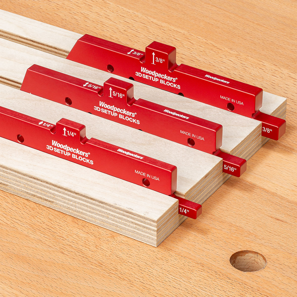 Woodpeckers 3D Setup Blocks - 7 Piece Set with Rack-It - Image 9