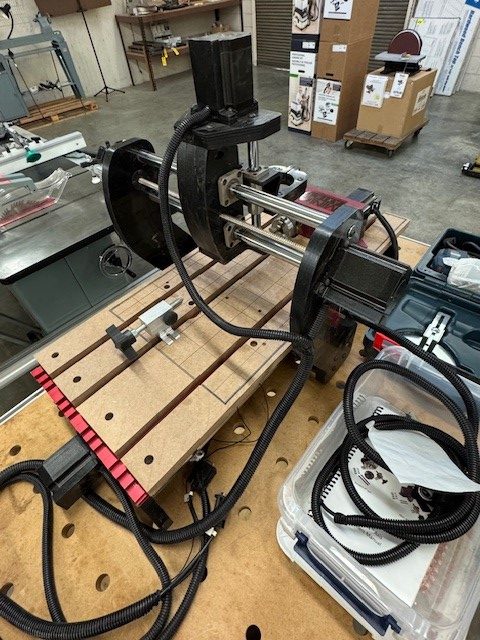 Used Next Wave SD120 CNC 12" x 25" x 4" with 2 Bosch routers, mini 4th axis kit & spoilboards - Image 4
