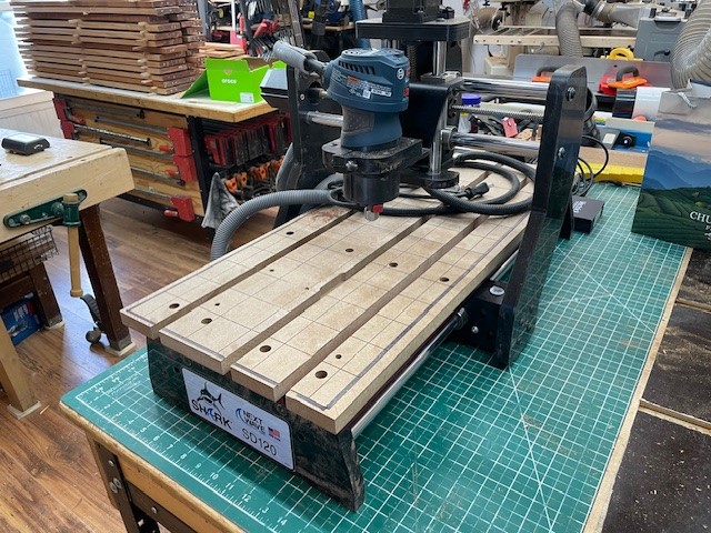 Used Next Wave SD120 CNC 12" x 25" x 4" with 2 Bosch routers, mini 4th axis kit & spoilboards - Image 9