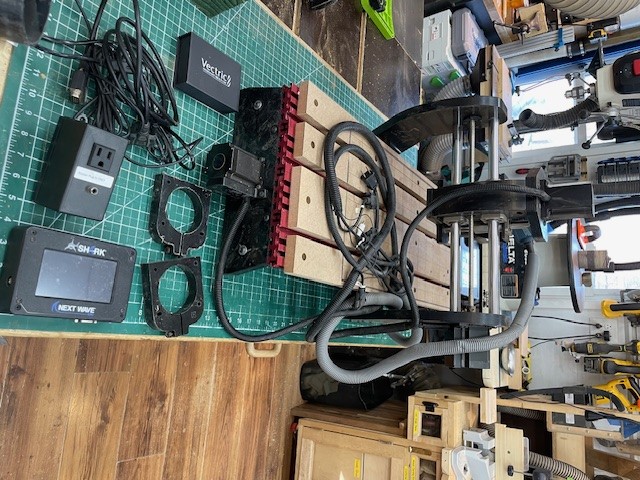Used Next Wave SD120 CNC 12" x 25" x 4" with 2 Bosch routers, mini 4th axis kit & spoilboards - Image 10