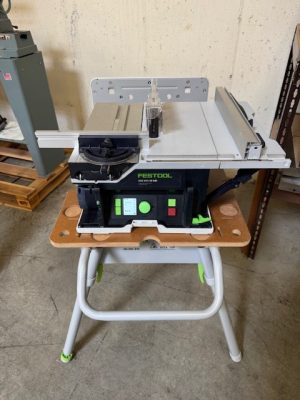 Used Festool CSC 50 Cordless tablesaw with cart, energy set and TSO fence with Jessem stock guides