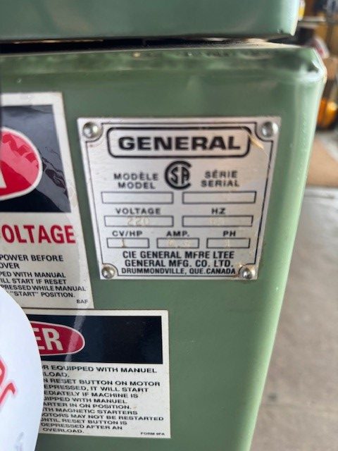 Used General Model 260 12" VS wood lathe with 4" headstock & tailstock risers 1 hp - 230 volt - Image 13