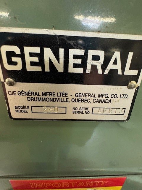 Used General Model 260 12" VS wood lathe with 4" headstock & tailstock risers 1 hp - 230 volt - Image 11