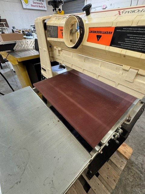 "Used" Jet/Performax 22-44 drum sander with stand and in/outfeed tables - Image 10
