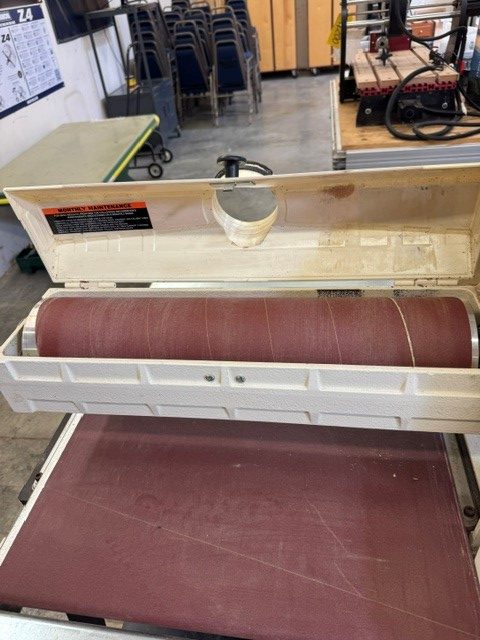 "Used" Jet/Performax 22-44 drum sander with stand and in/outfeed tables - Image 7