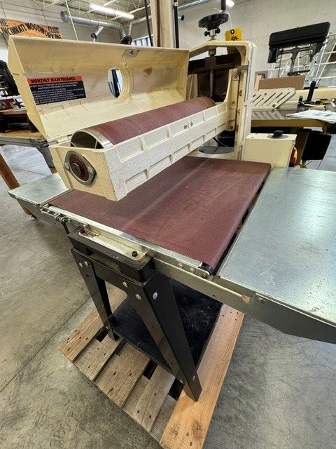 "Used" Jet/Performax 22-44 drum sander with stand and in/outfeed tables - Image 9