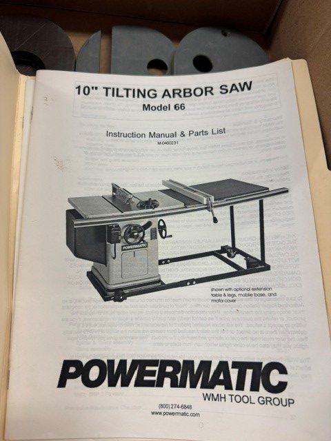 Used Powermatic Model #66 10" tablesaw with 40" Accu-fence system 3 hp - 230 volt - single phase - Image 3
