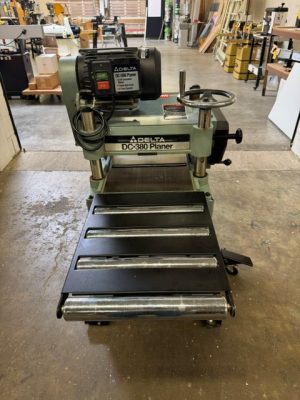 Used Delta DC-380 15" planer 3hp - 230 volt with folding tables and mobile base - straight knife cutterhead