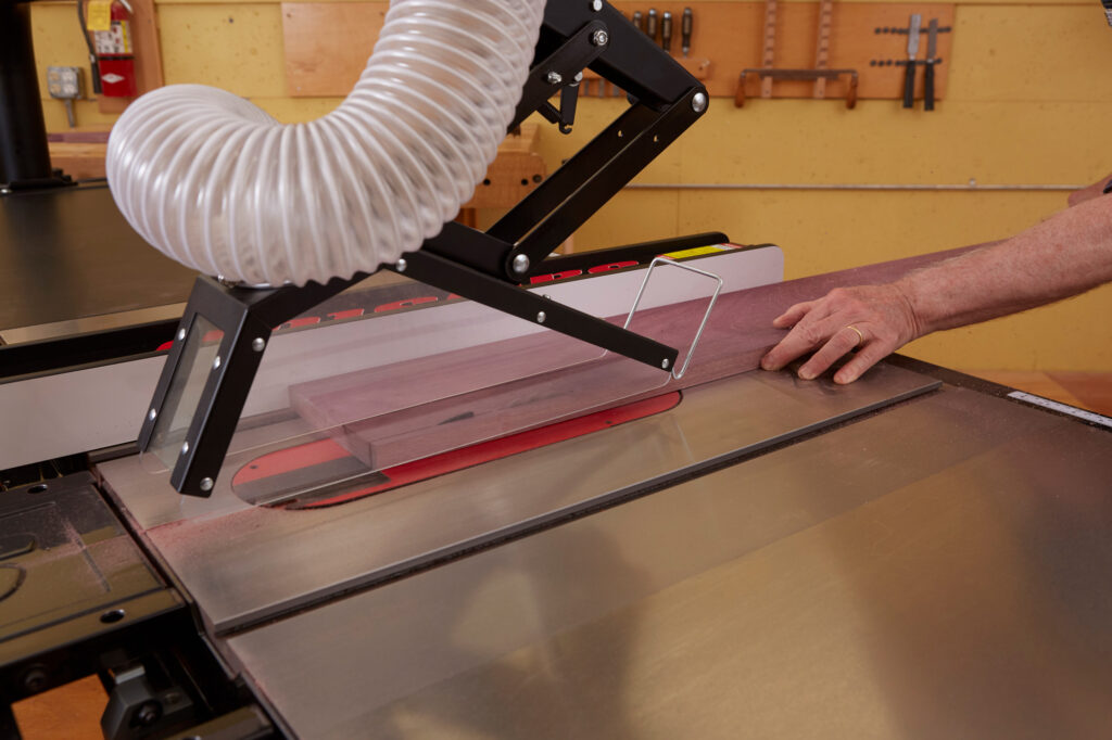 SawStop Floating Overarm Dust Collection Guard Edward B. Mueller Co