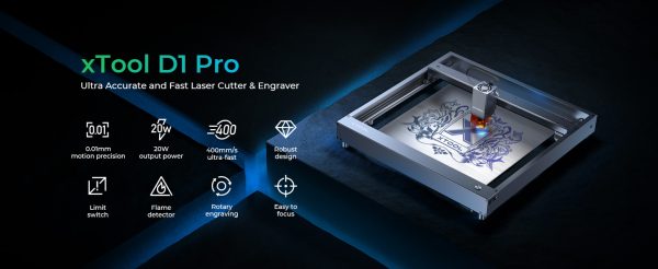 XTool D1 Pro 20 watt laser engraving machine includes: portable enclosure, fire safety set & smoke purifier - "1 year old - never opened or used" - Image 10