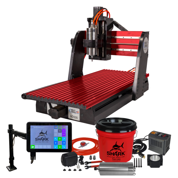 Next Wave CNC Shark HD500 PLUS® Includes the all new 10.1 Touch Screen Display and 2HP Water Cooled Spindle Kit