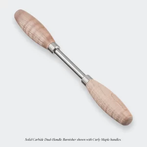 Blue Spruce 3/8" solid carbide dual-handle burnisher - curly maple handle