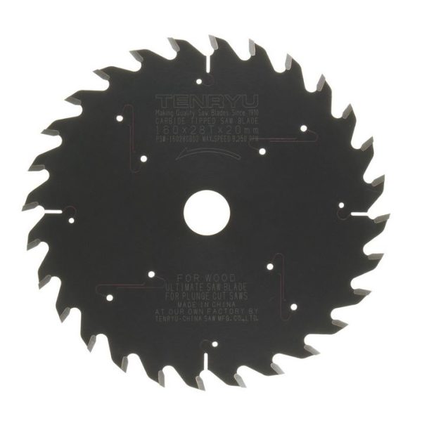 Tenryu 160mm x 28T x .1.8mm (thin kerf) combination blade for Festool plunge cut saws