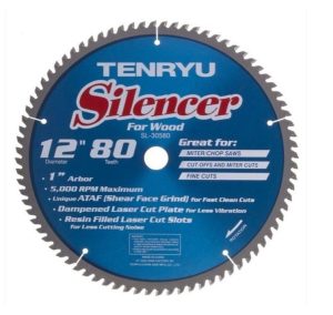 Tenryu 12" x 80T ATAF coated silencer series blade for miter/slide miter saws