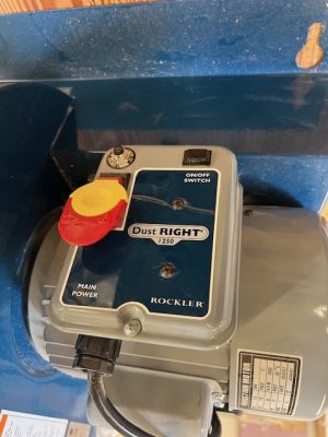 Used Rockler Dust Right 1250 CFM wall mount dust collector with 1 micron canister filter & separator