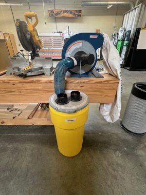 Used Rockler Dust Right 1250 CFM wall mount dust collector with 1 micron canister filter & separator