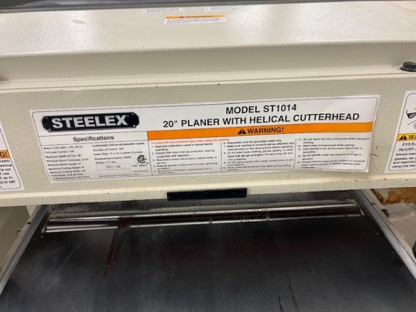 Used Steelex ST1014 20" planer with helical head & built in mobile base 5 hp - 230 volt - Image 7