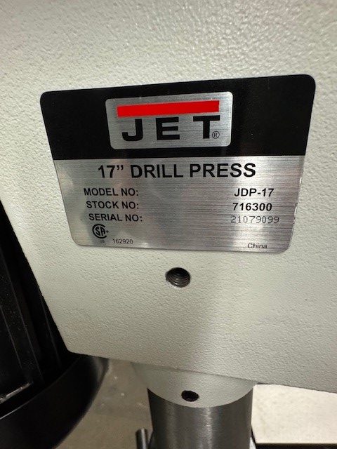 Used Jet JDP-17 17" drill press - 3/4 hp - (laser not working) - Image 10