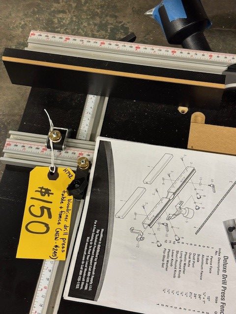 Used Woodriver drill press table & fence - Image 3