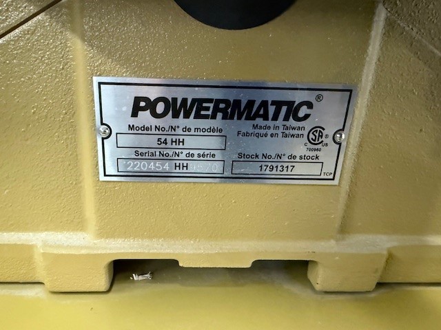 Used Powermatic #54HH 6" helical head jointer with mobile base - Image 2
