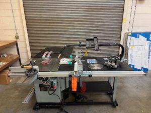 Used Delta Unisaw 3 hp - 230 volt with 52" Unifence, Uniguard, folding outfeed table, mobile base & misc accessories