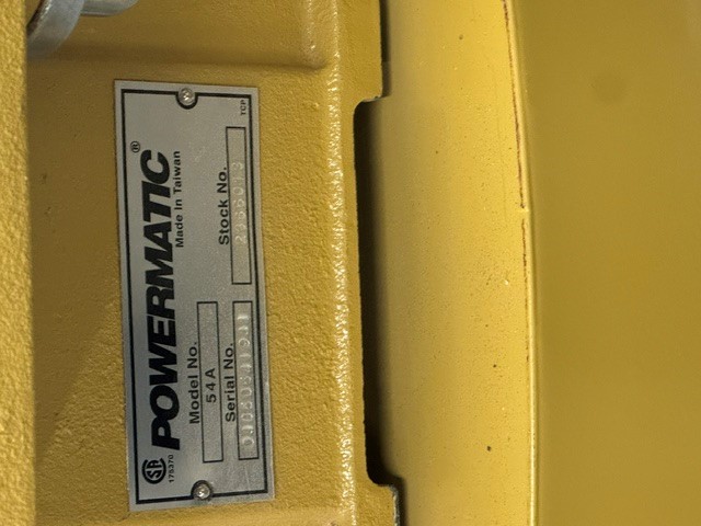 Used Powermatic #54A 6" long bad jointer with straight knife head and mobile base - Image 2