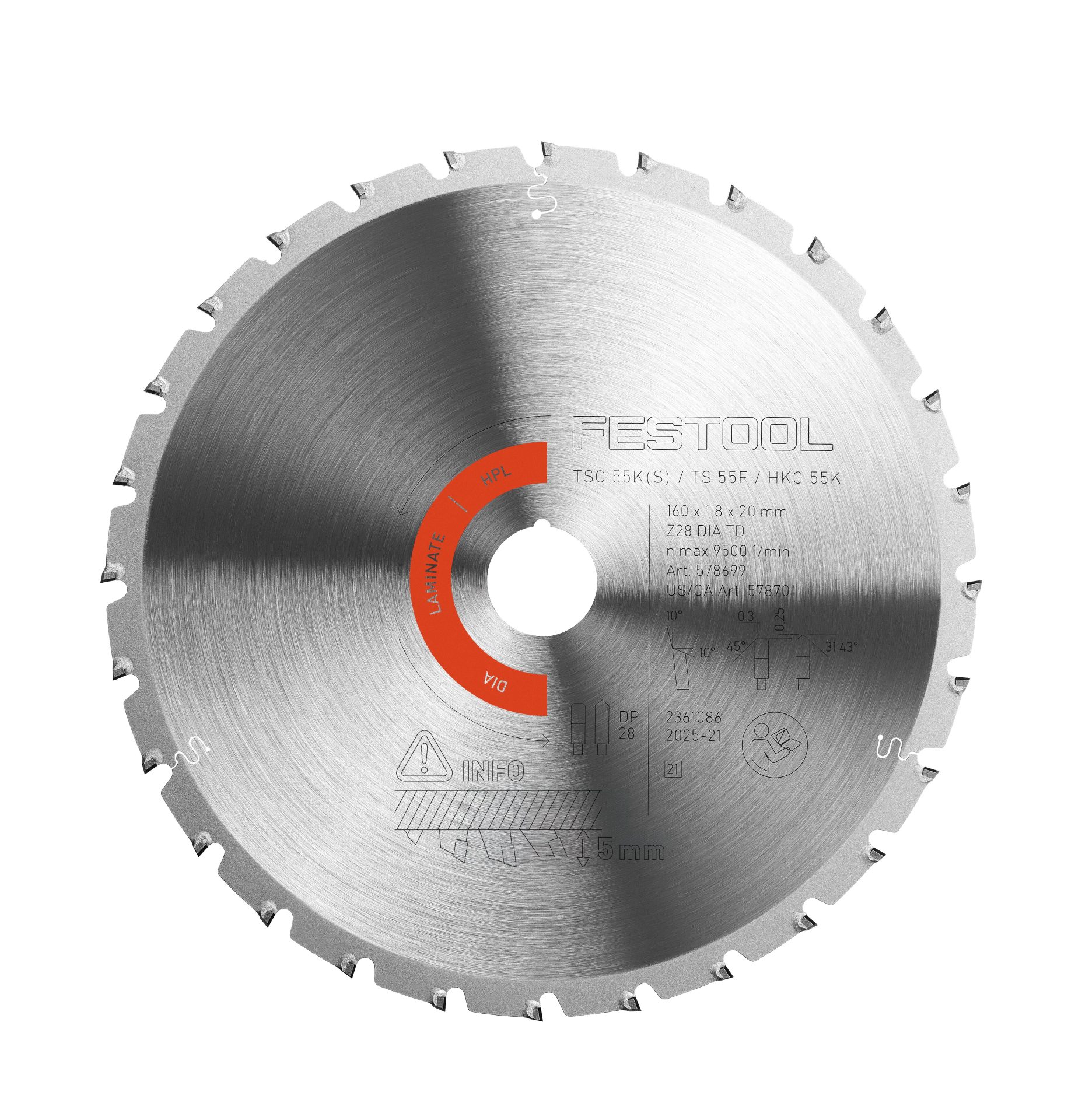 Festool Diamond Saw Blade DIA 160x1,8x20 F/FA28