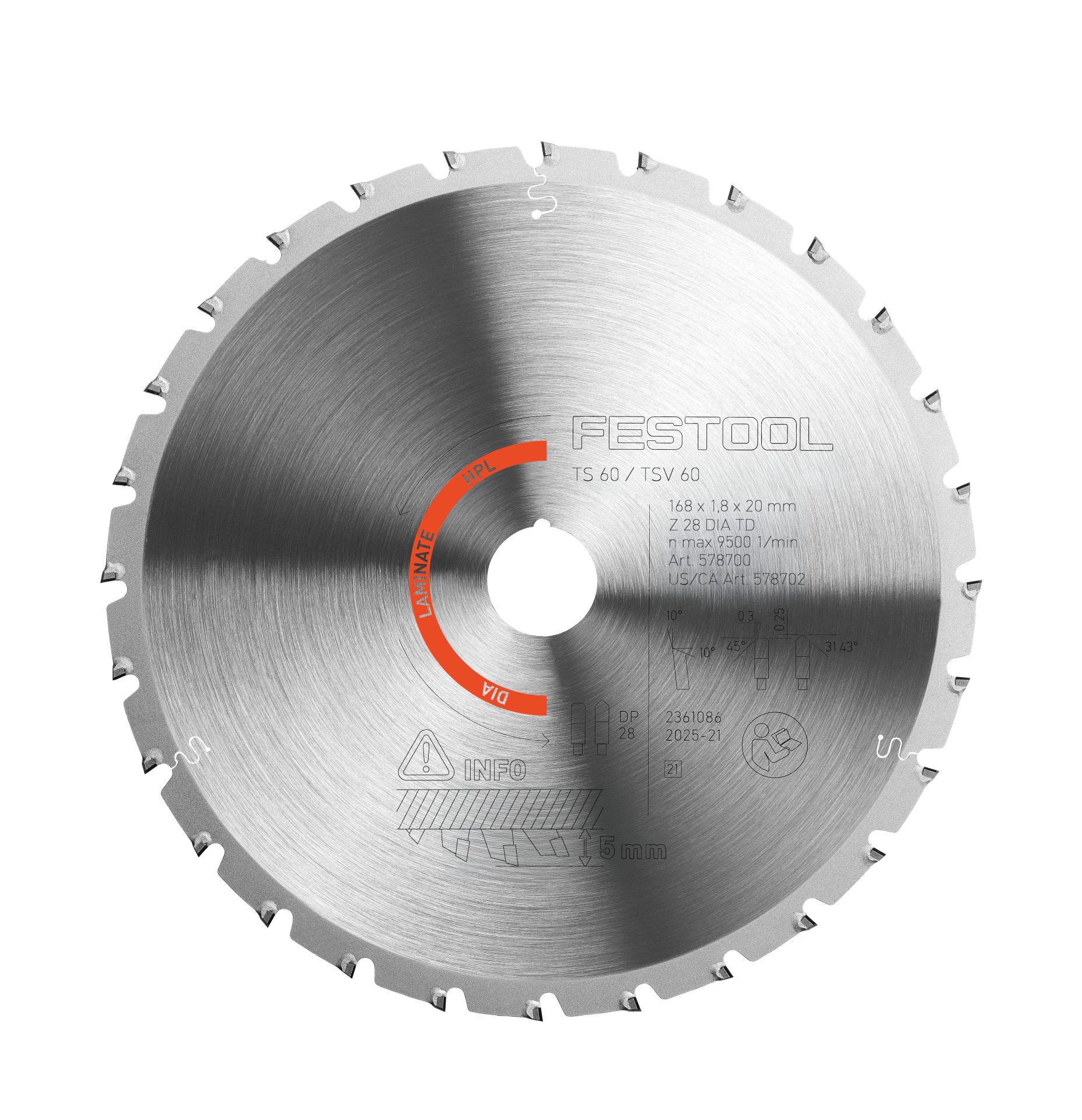 Festool Diamond Saw Blade DIA 168x1,8x20 F/FA28