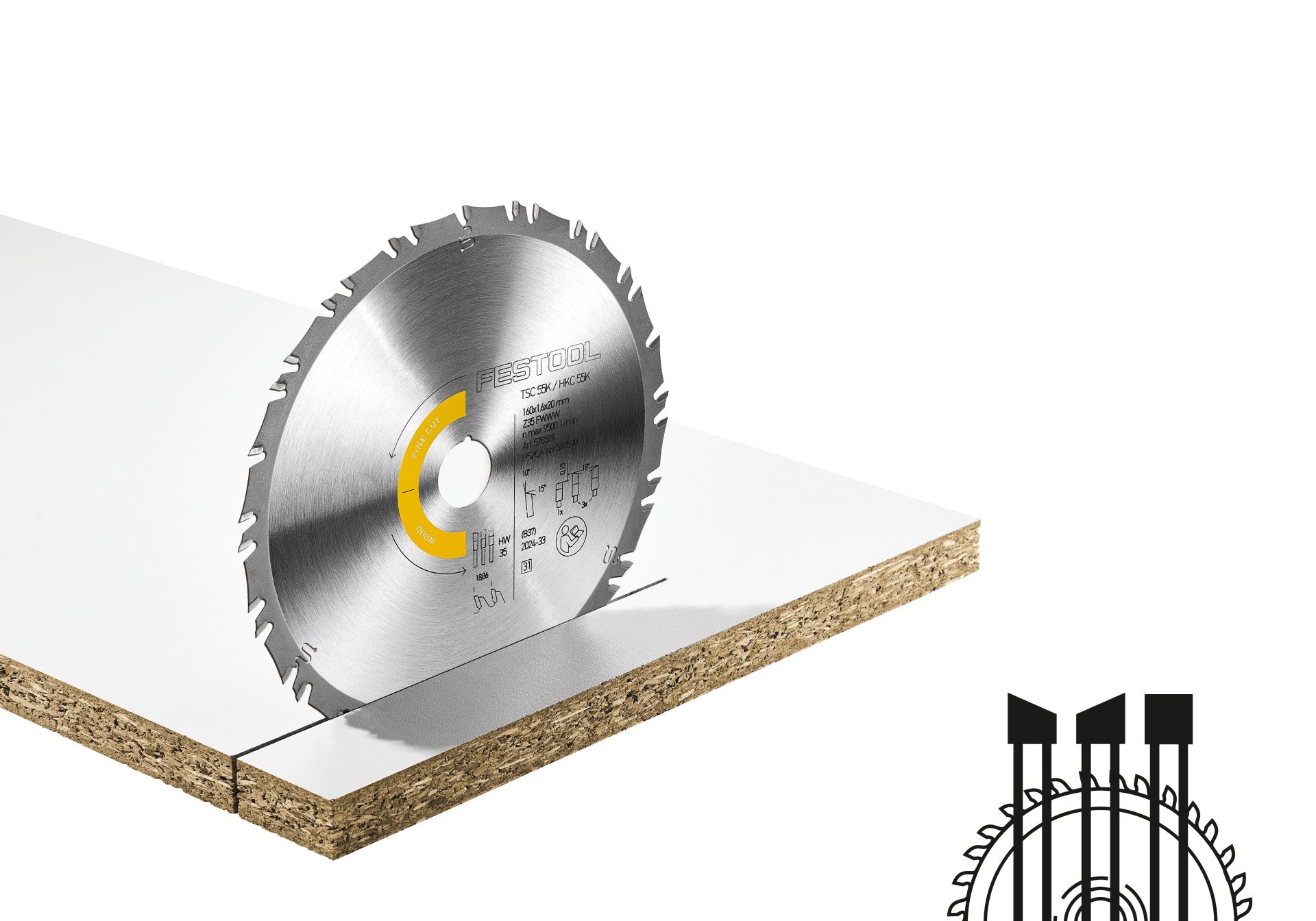 Festool Wood Fine Cut Saw Blade HW 160x1,6x20 FWWW35 - Image 2