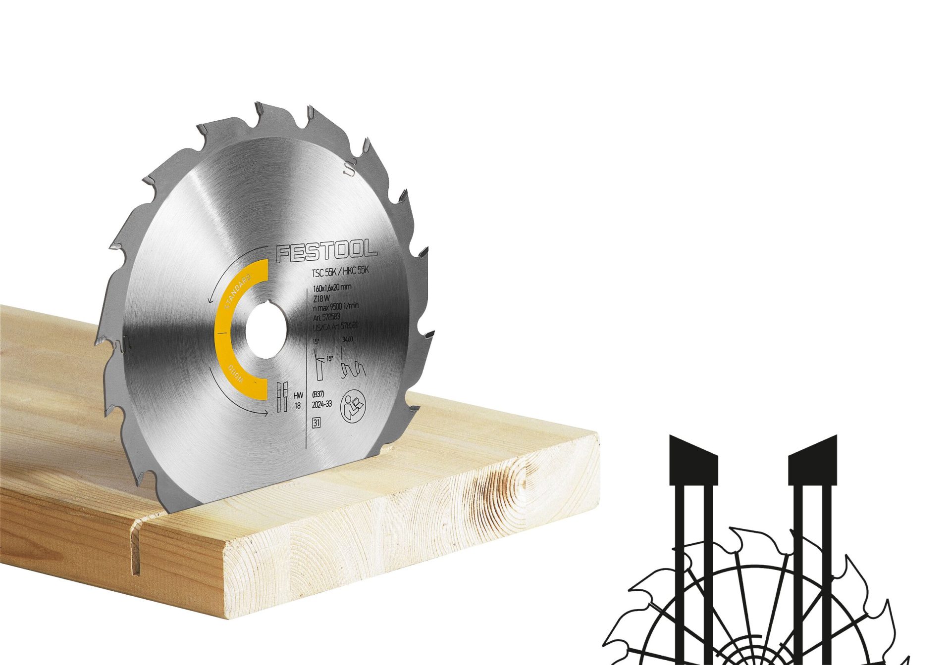 Festool Wood Standard Saw Blade HW 160x1,6x20 W18 - Image 2