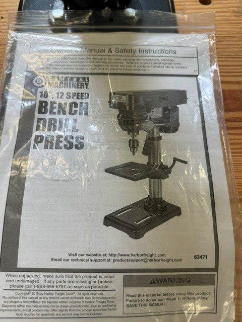Used Central Machinery 10" 12=speed drill press - Image 2