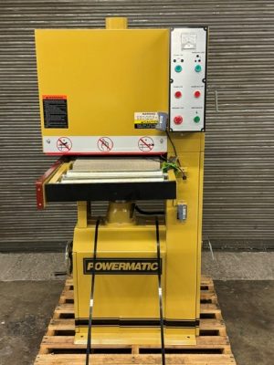 Used Powermatic 1632 open end wide belt sander 5 hp - 230 volt - single phase with DRO and an assortment of sanding belts