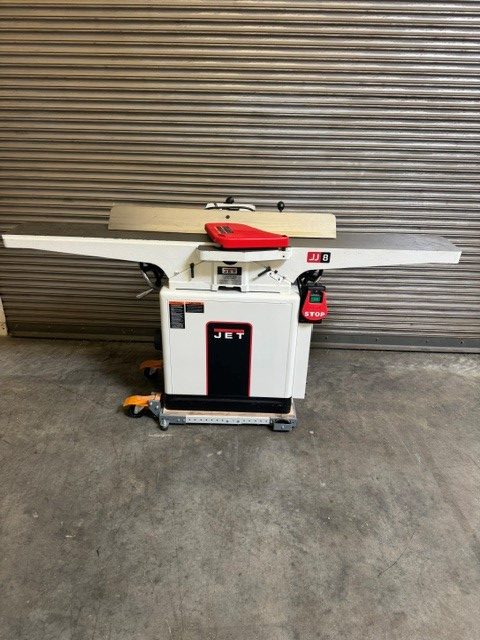 Used Jet 8" jointer with helical cutterhead and mobile base